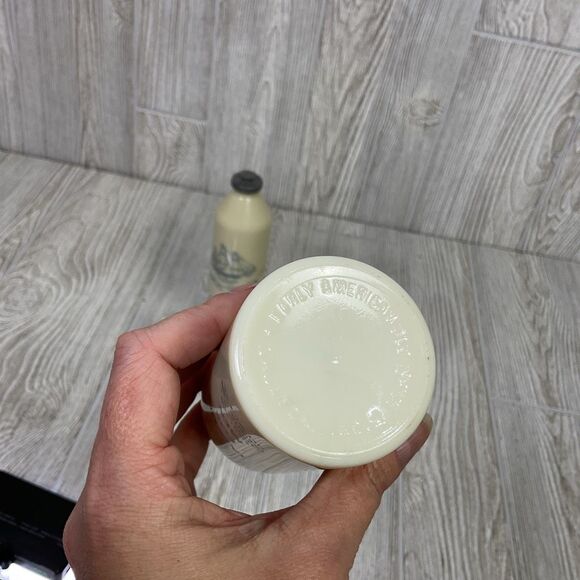 Lot of 2 Vintage Old Spice Talcum for Men Milk Glass Bottles Ship Mt Vernon 5.25 - Picture 8 of 8